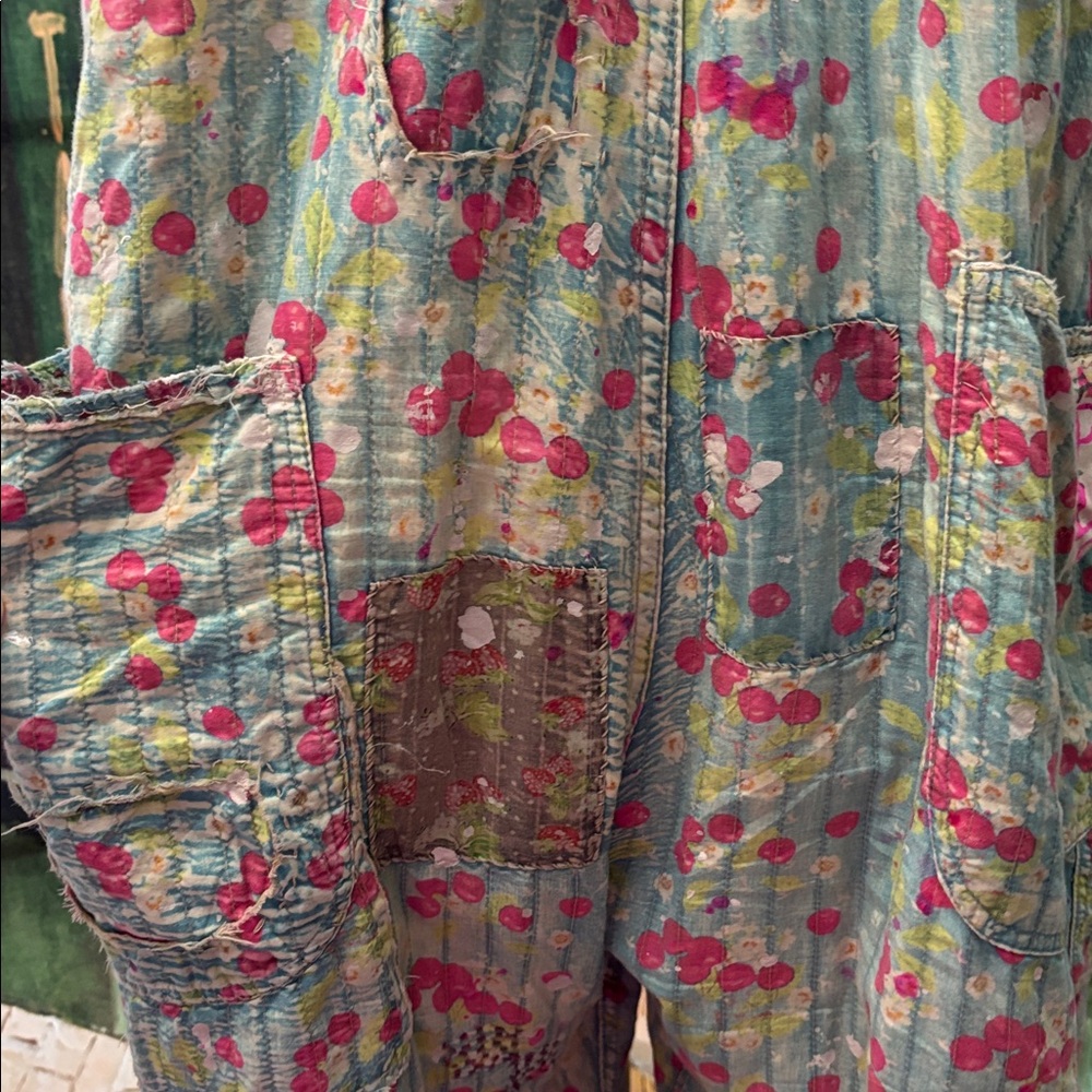 Magnolia Pearl Overalls 138 Quilted Love Overalls- Cherry Blossom, One Size - Picture 8 of 16